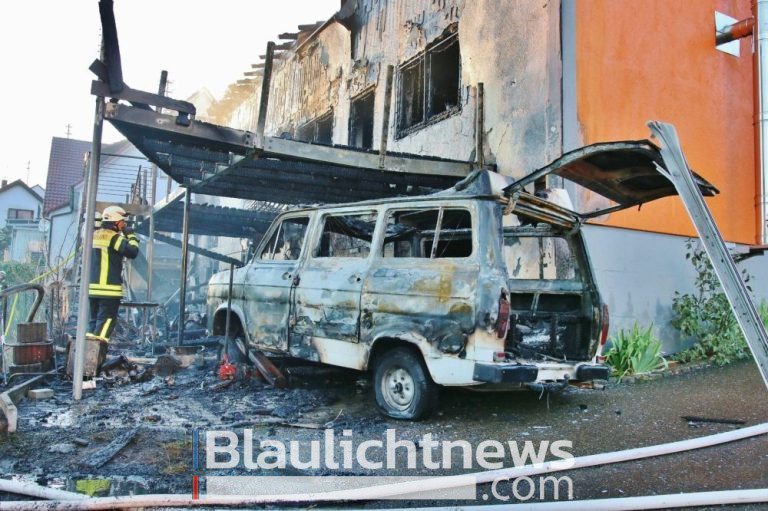 Trennschleifer entzündet Benzin und setzt das Haus und Auto in Brand